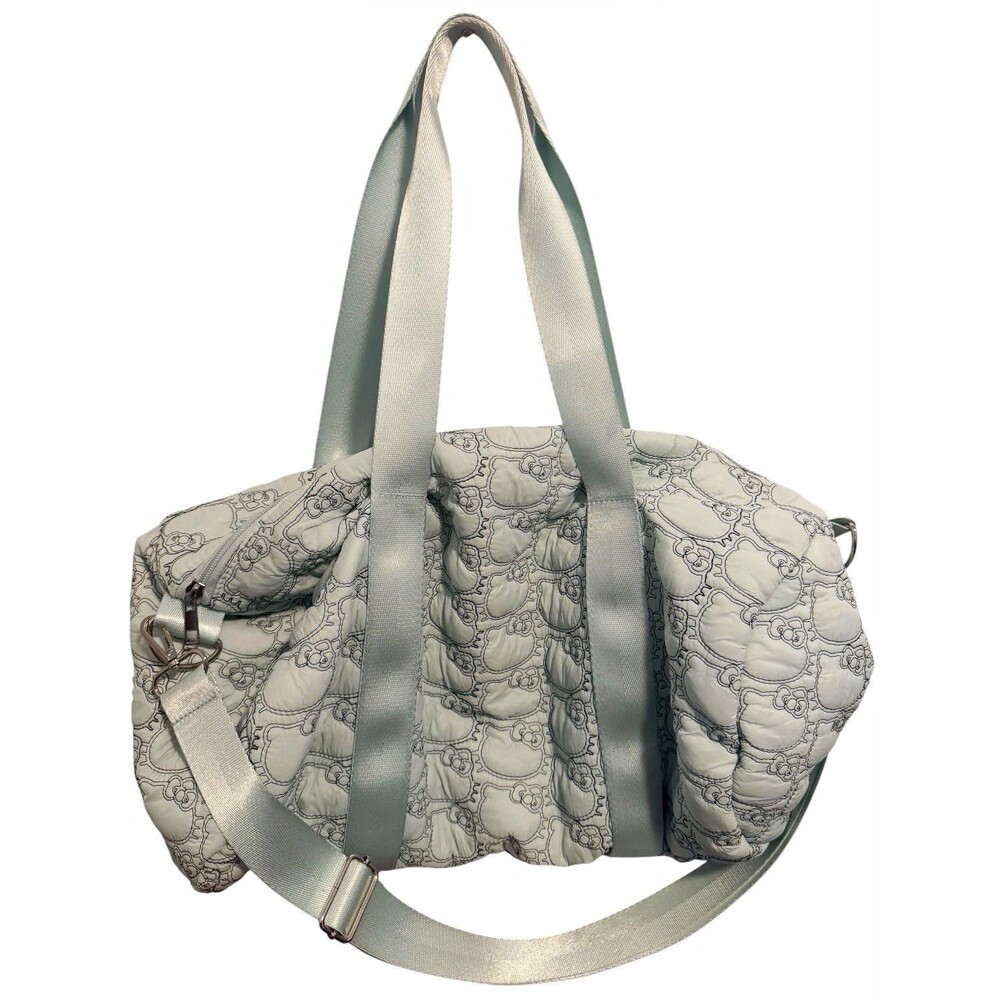 Hello Kitty Gray Quilted Nylon Duffle Bag 18" & Under Adjustable Shoulder Strap